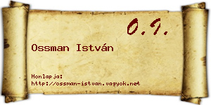 Ossman István névjegykártya